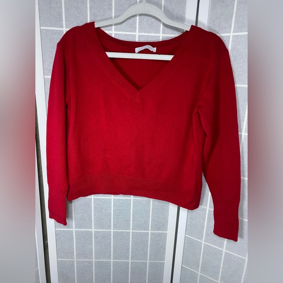 Everlane Sweaters - Everlane Deep Red V-Neck Cashmere Sweater